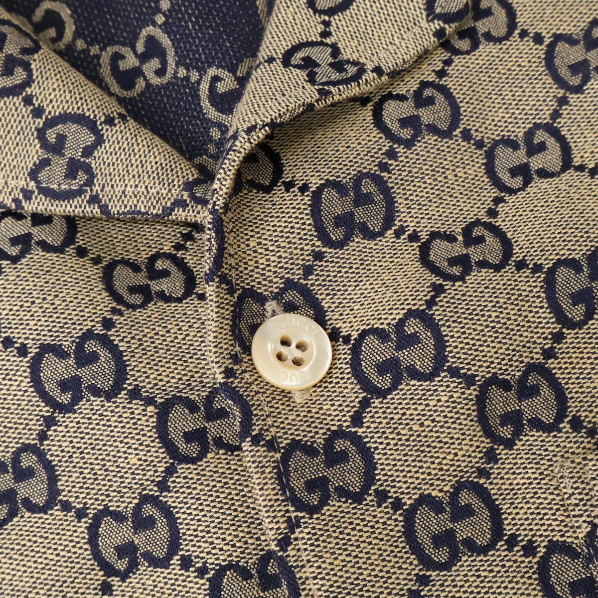 GUCCI グッチ 【美品/国内正規/23年製】742707 ZAM7G GGリネン ブレンド キャンバス シャツ トップス