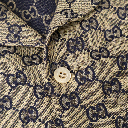 GUCCI グッチ 【美品/国内正規/23年製】742707 ZAM7G GGリネン ブレンド キャンバス シャツ トップス