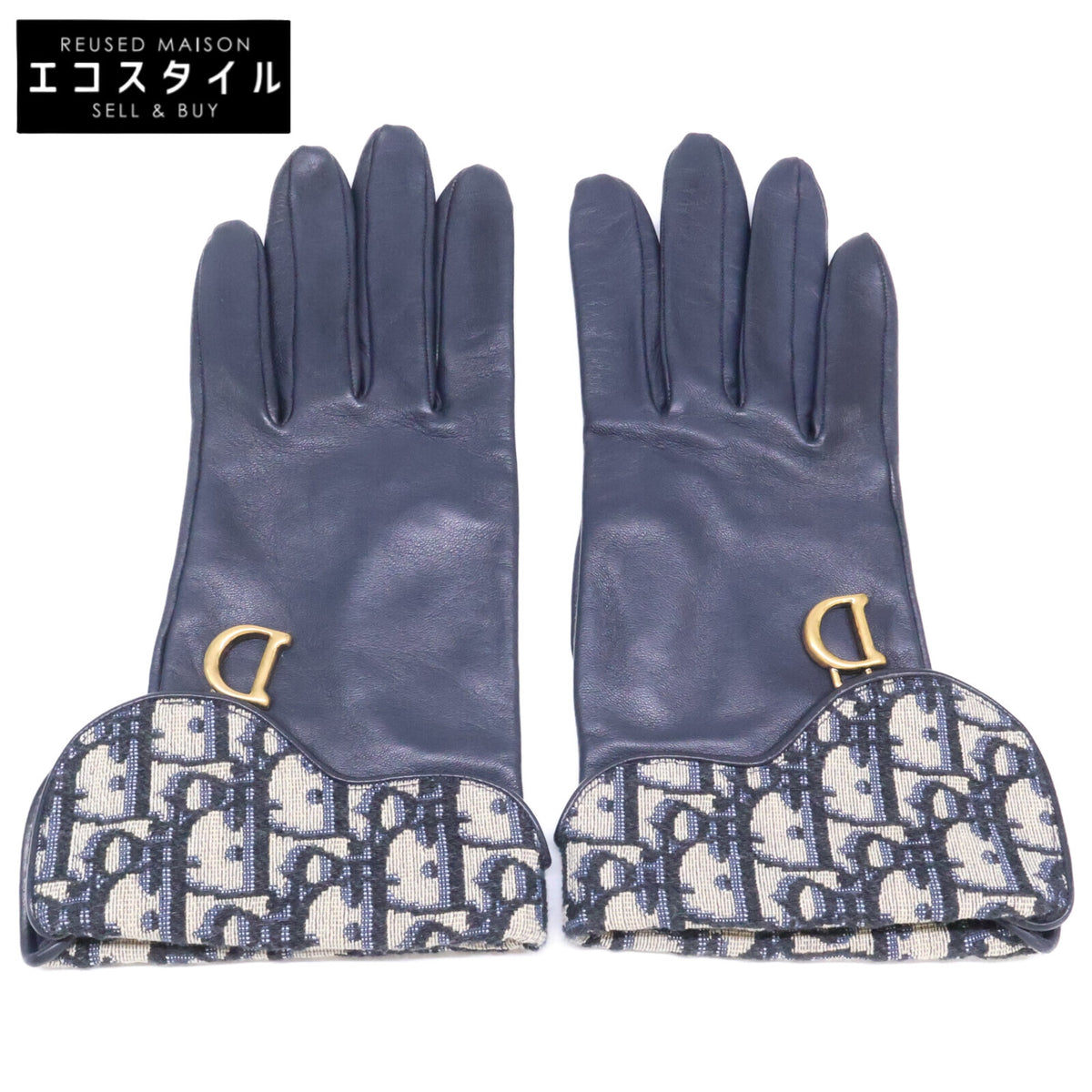 DIOR ディオール 95GLO751G501 SADDLE GLOVE ディオールオブリーク ジャカード/ラムスキン サドル グローブ