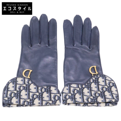 DIOR ディオール 95GLO751G501 SADDLE GLOVE ディオールオブリーク ジャカード/ラムスキン サドル グローブ