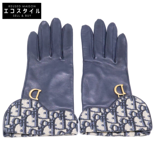 DIOR ディオール 95GLO751G501 SADDLE GLOVE ディオールオブリーク ジャカード/ラムスキン サドル グローブ