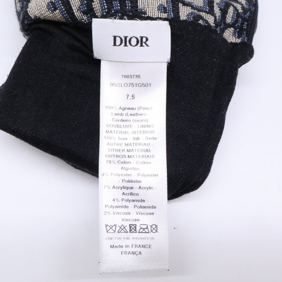 DIOR ディオール 95GLO751G501 SADDLE GLOVE ディオールオブリーク ジャカード/ラムスキン サドル グローブ