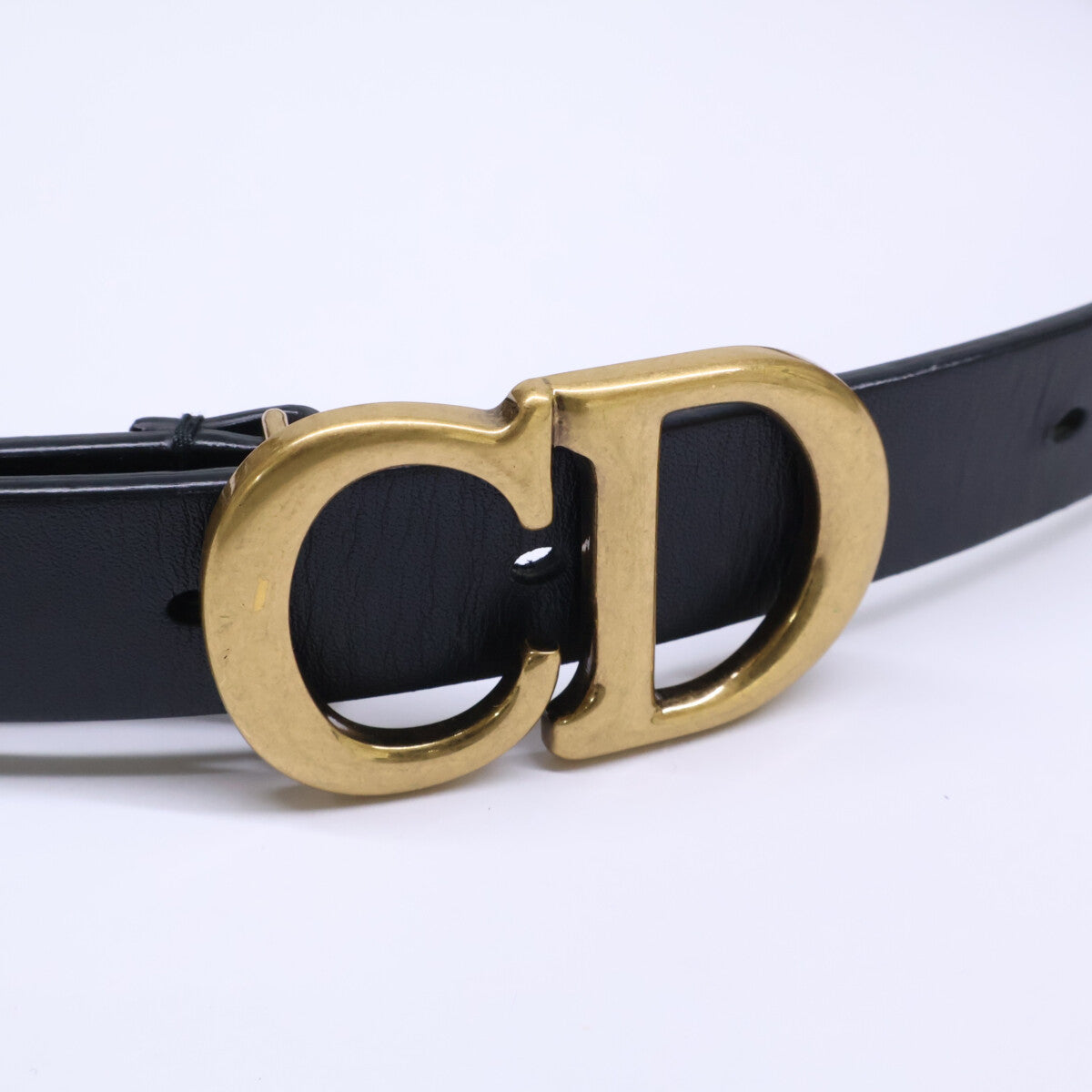 Christian Dior クリスチャンディオール 60-MA-0250 CDバックル レザー ナロー ベルト