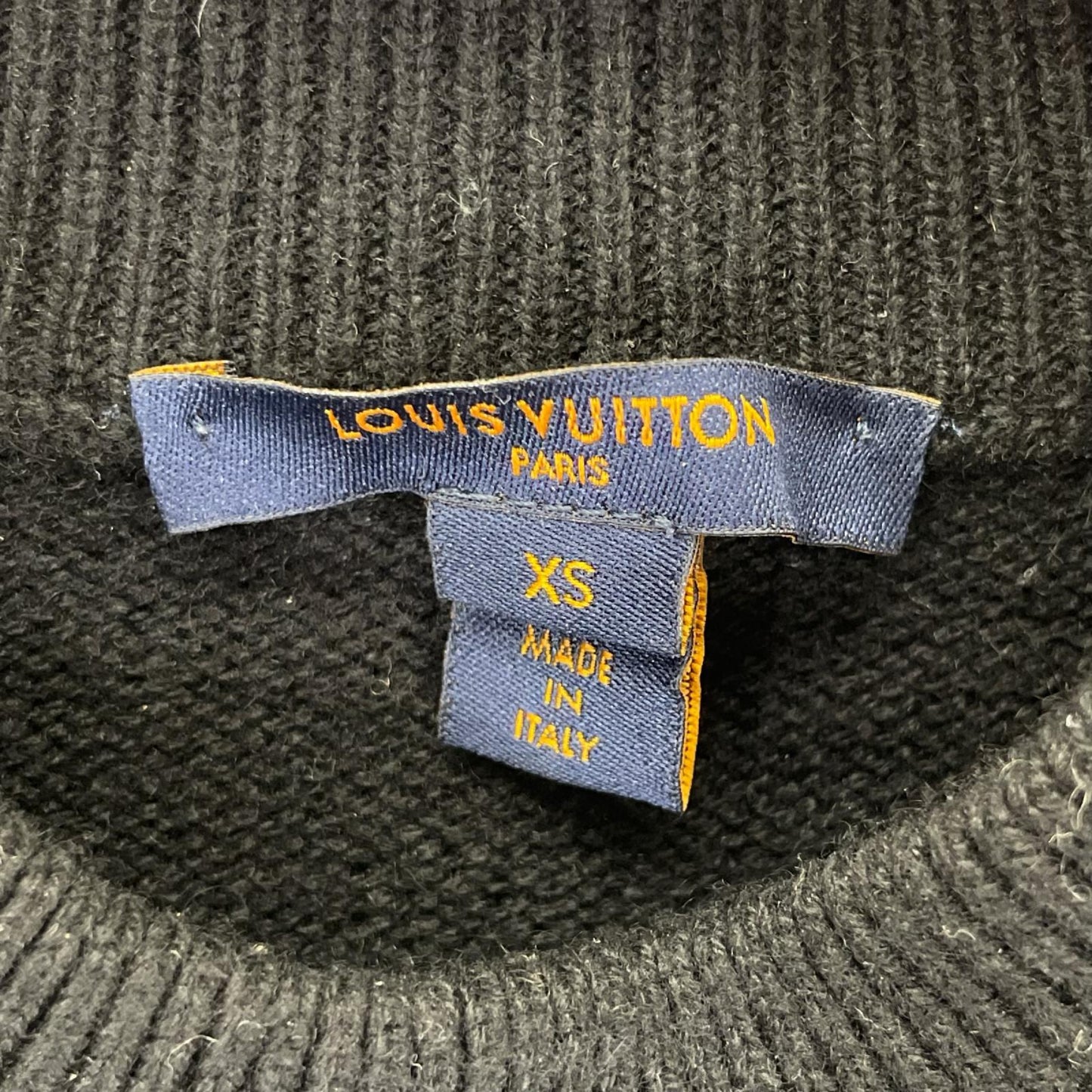 LOUIS VUITTON ルイヴィトン ブラック インタルシア シグネチャー 長袖ニット トップス