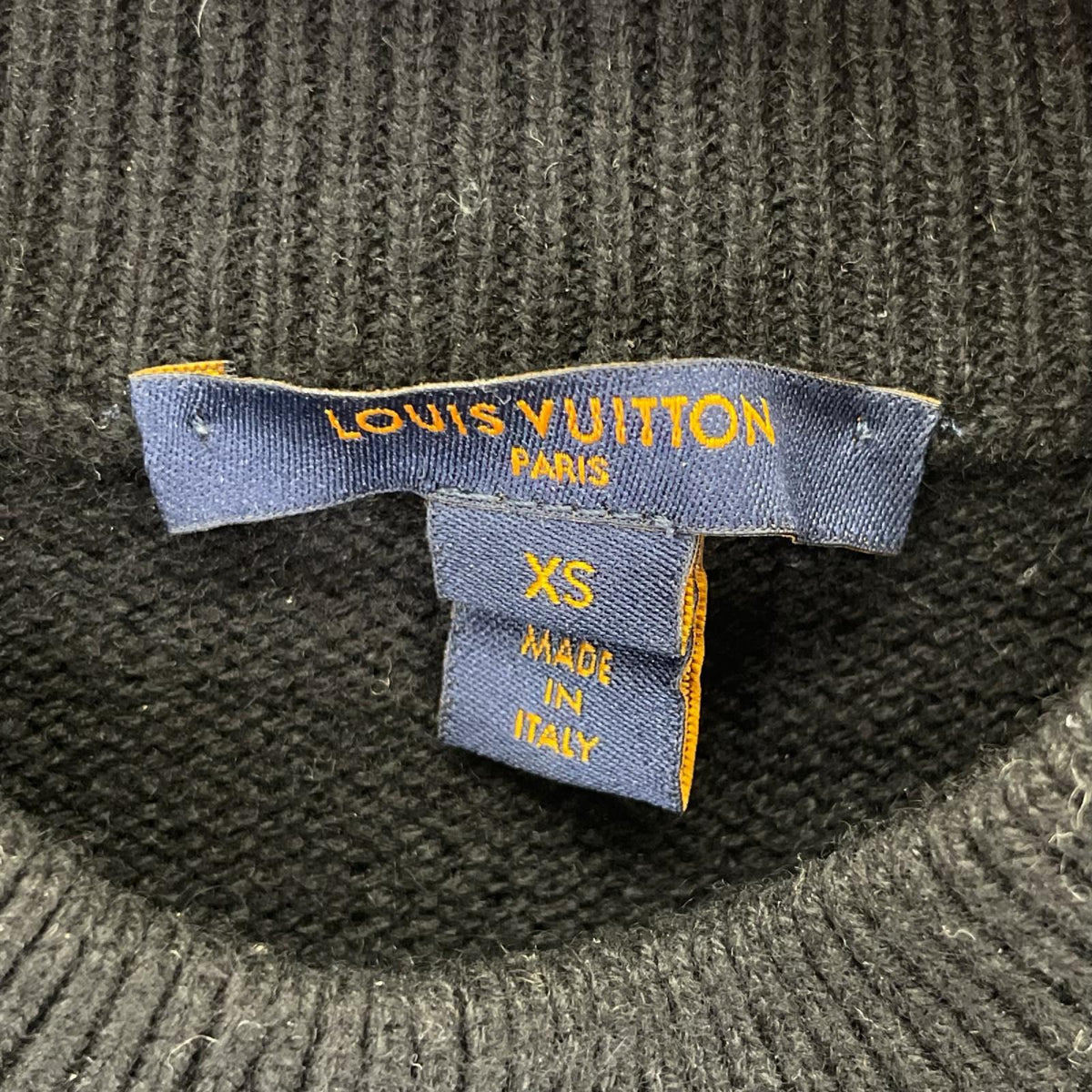 LOUIS VUITTON ルイヴィトン ブラック インタルシア シグネチャー 長袖ニット トップス