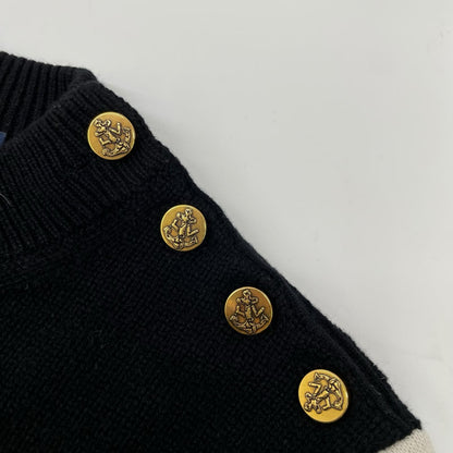 LOUIS VUITTON ルイヴィトン ブラック インタルシア シグネチャー 長袖ニット トップス
