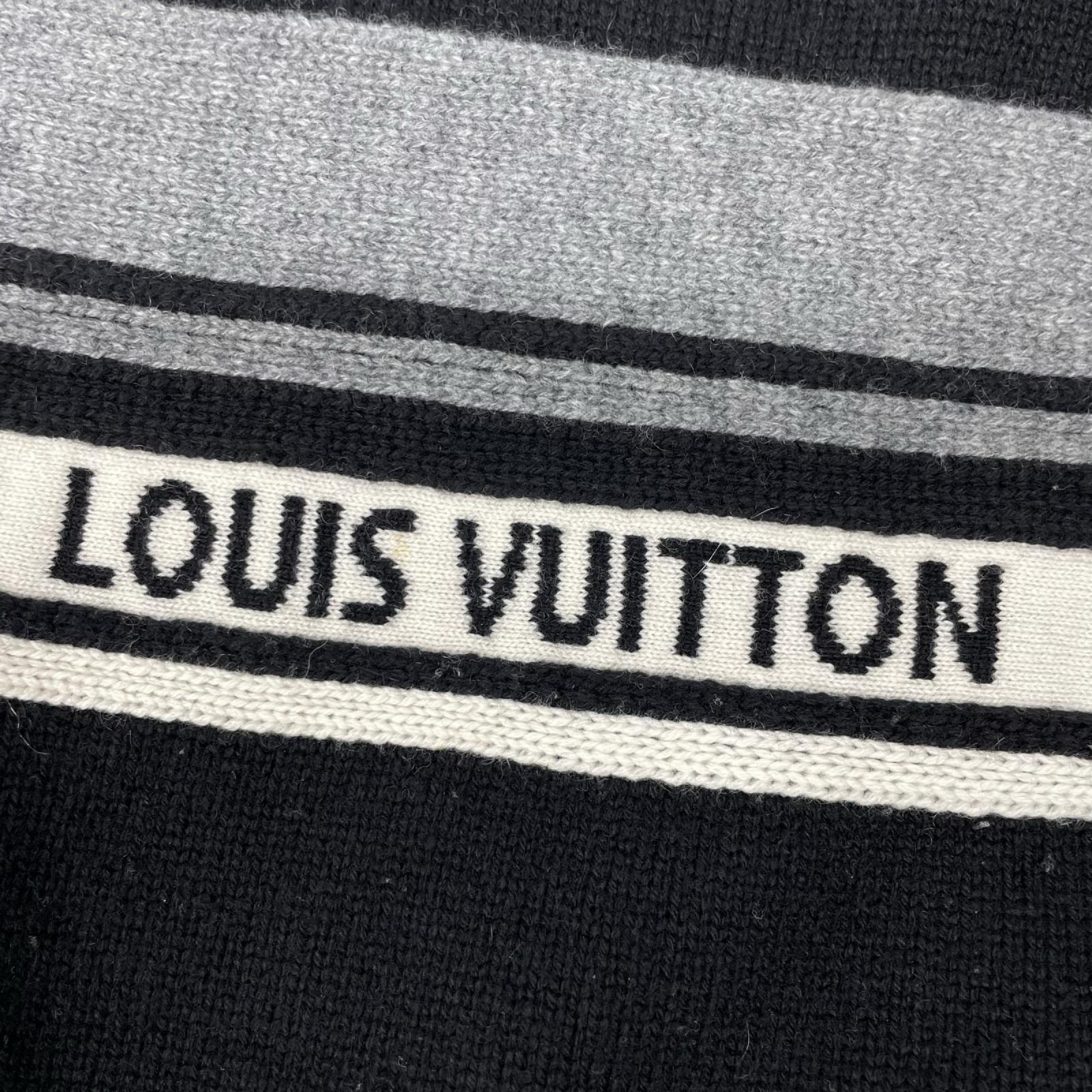LOUIS VUITTON ルイヴィトン ブラック インタルシア シグネチャー 長袖ニット トップス