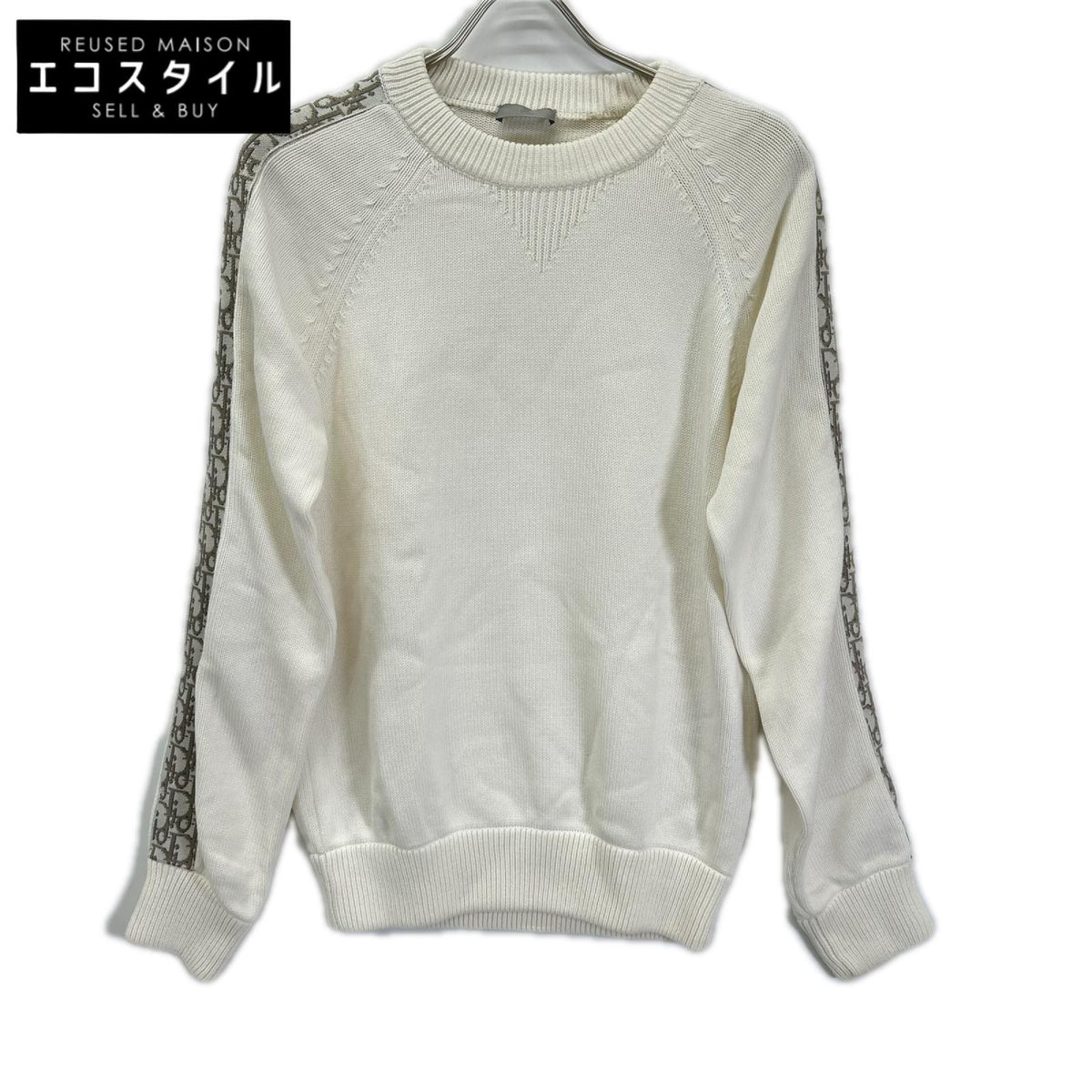 DIOR ディオール 113M638AT187 ホワイト オブリーク トロッター 長袖ニット トップス