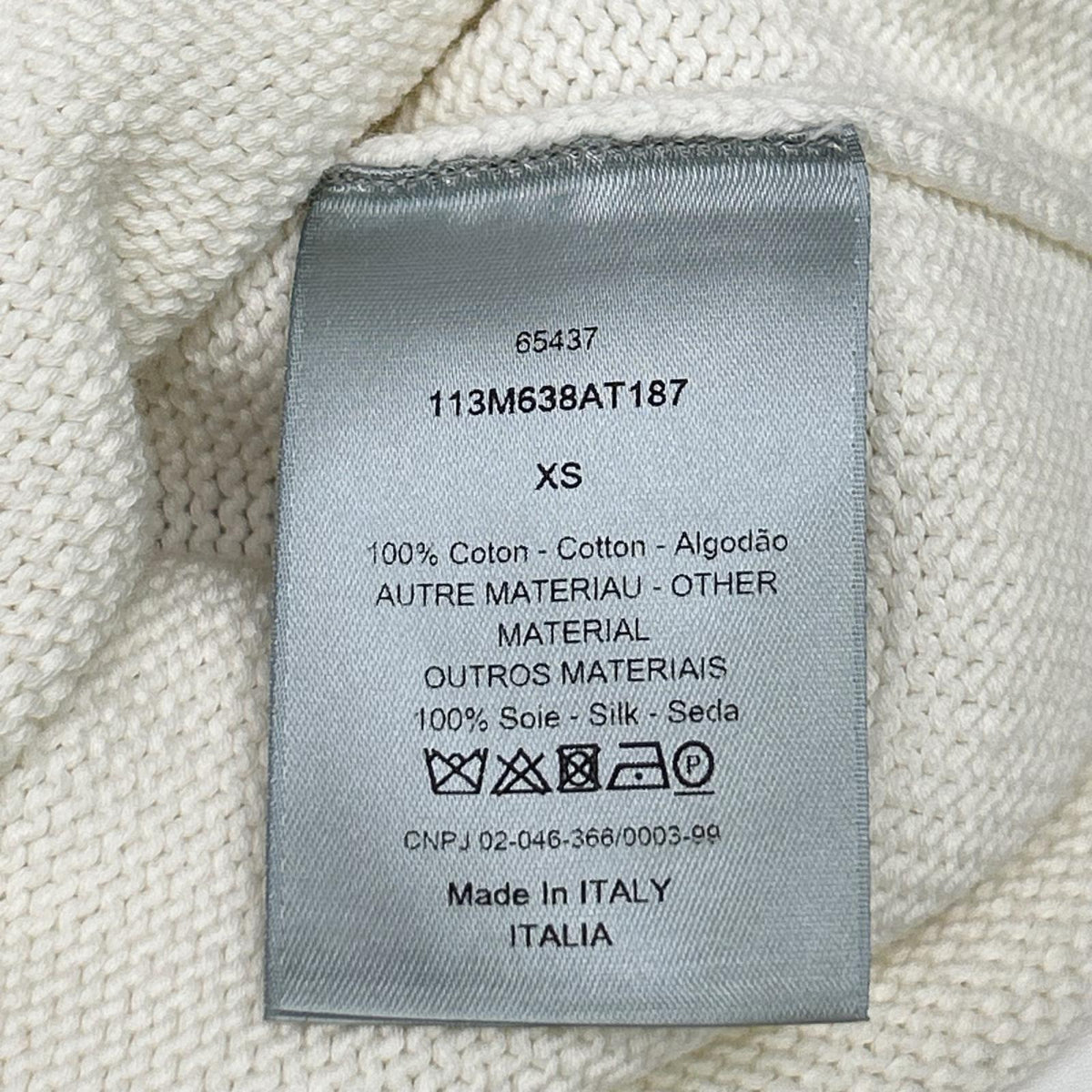 DIOR ディオール 113M638AT187 ホワイト オブリーク トロッター 長袖ニット トップス