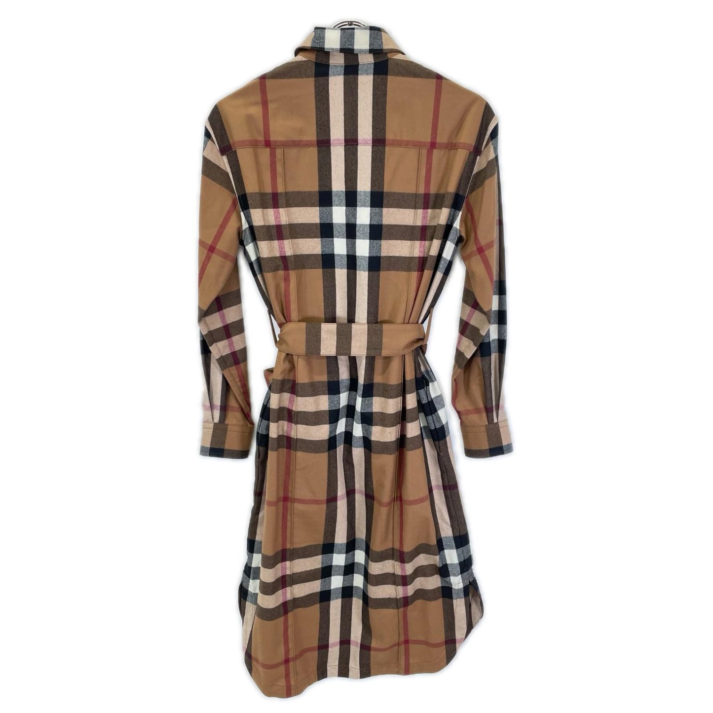 BURBERRY バーバリー 8046712 ブラウン ノバチェック ウール ベルテッド ワンピース ワンピース