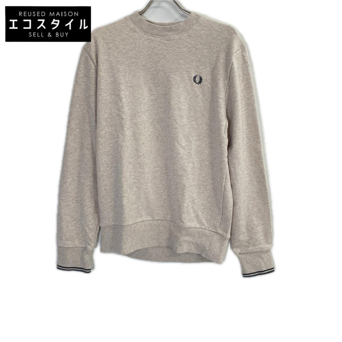 FRED PERRY フレッドペリー ベージュ ワンポイントロゴ スウェットトレーナー トップス
