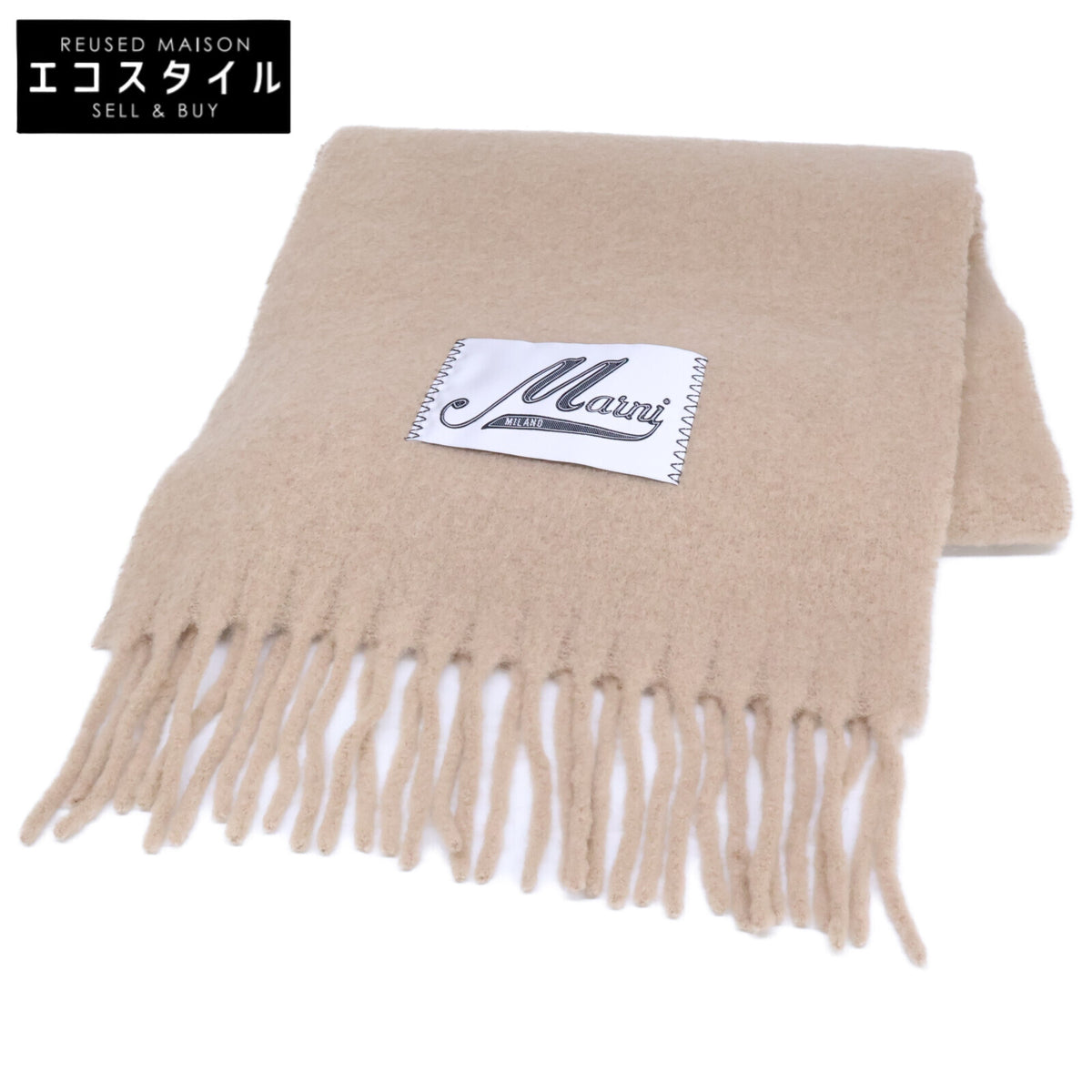 MARNI マルニ 【美品/国内正規】SCMC0059Y0 UTW918 00M02 ロゴパッチ アルパカ マフラー