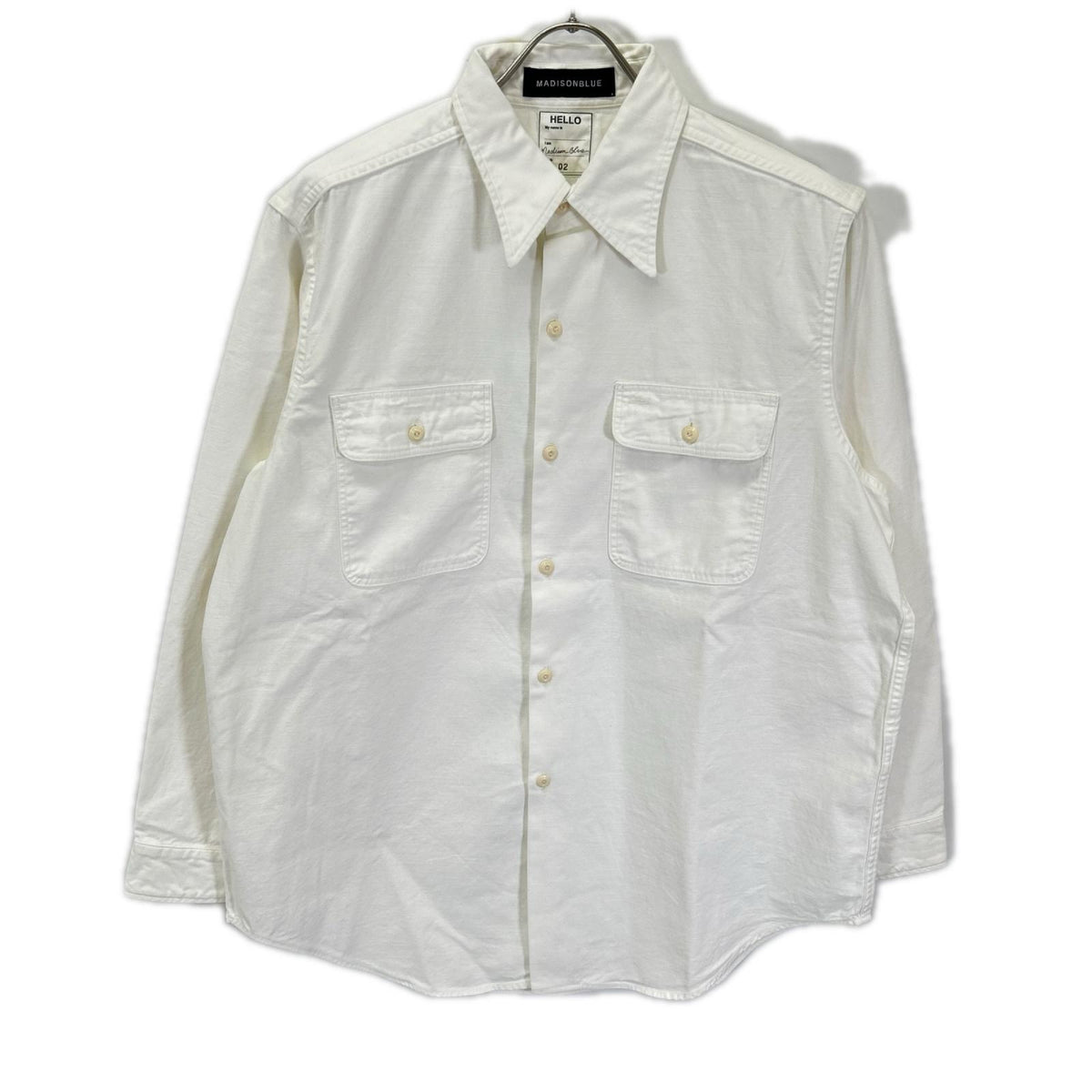 MADISON BLUE マディソンブルー ホワイト HAMPTON BACK SATIN SHIRT ハンプトン バックサテンシャツ トップス