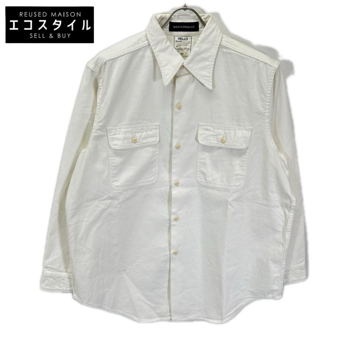 MADISON BLUE マディソンブルー ホワイト HAMPTON BACK SATIN SHIRT ハンプトン バックサテンシャツ トップス