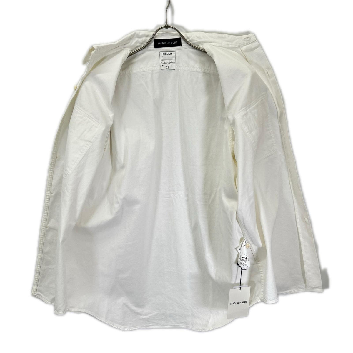 MADISON BLUE マディソンブルー ホワイト HAMPTON BACK SATIN SHIRT ハンプトン バックサテンシャツ トップス