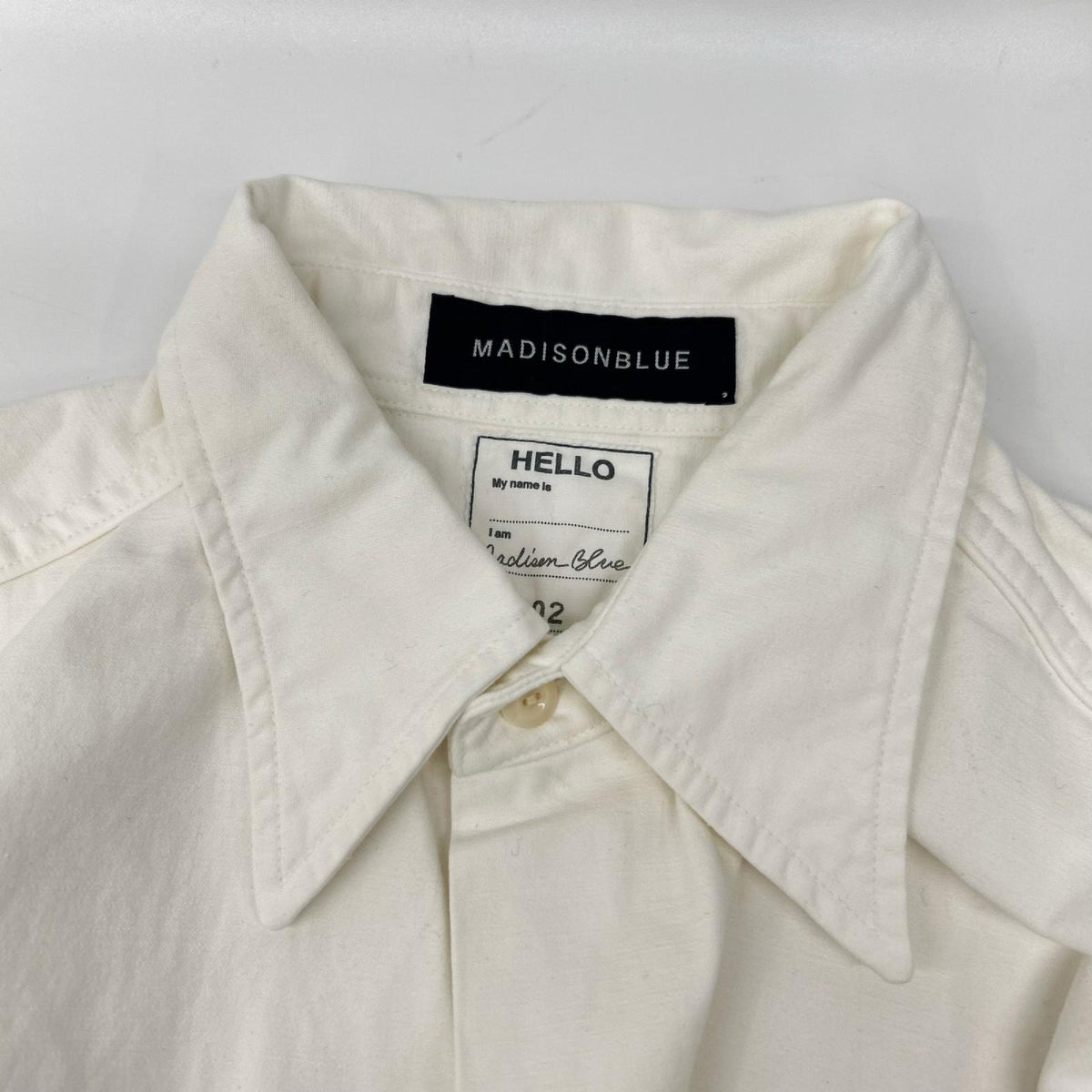 MADISON BLUE マディソンブルー ホワイト HAMPTON BACK SATIN SHIRT ハンプトン バックサテンシャツ トップス