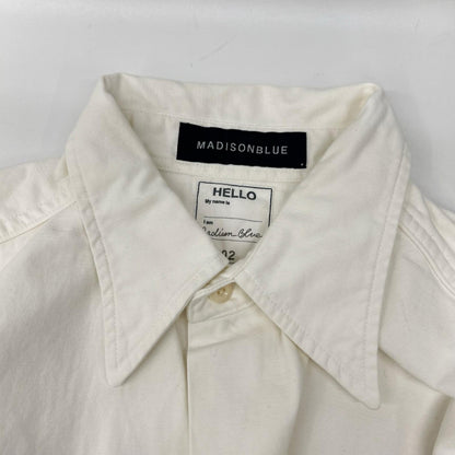 MADISON BLUE マディソンブルー ホワイト HAMPTON BACK SATIN SHIRT ハンプトン バックサテンシャツ トップス