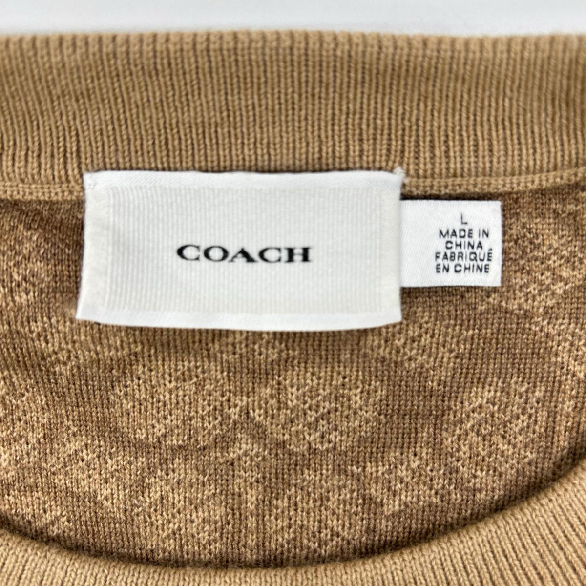COACH コーチ C7984 ベージュ シグネチャー 総柄 ニットトップス トップス