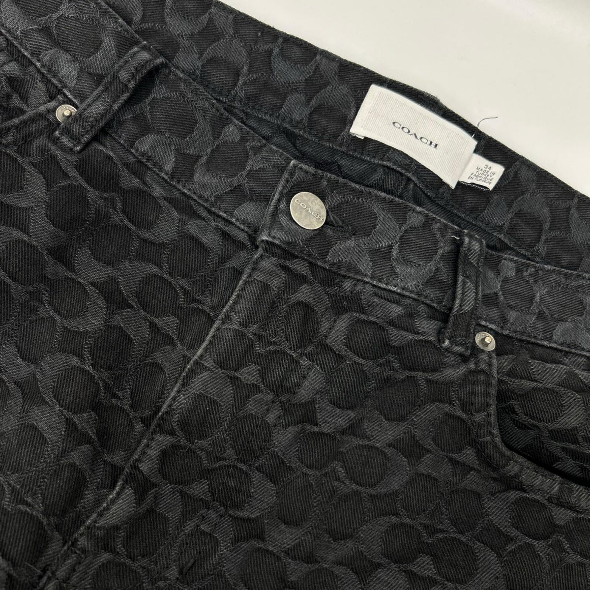 COACH コーチ CL363 ブラック シグネチャー デニム パンツ ボトムス