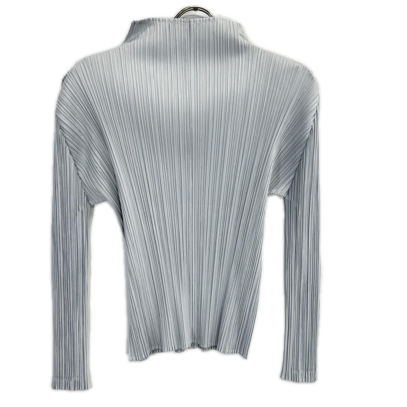 PLEATS PLEASE プリーツプリーズ PP55-JK106 ライトグレー プリーツ ハイネックロングスリーブカットソー トップス