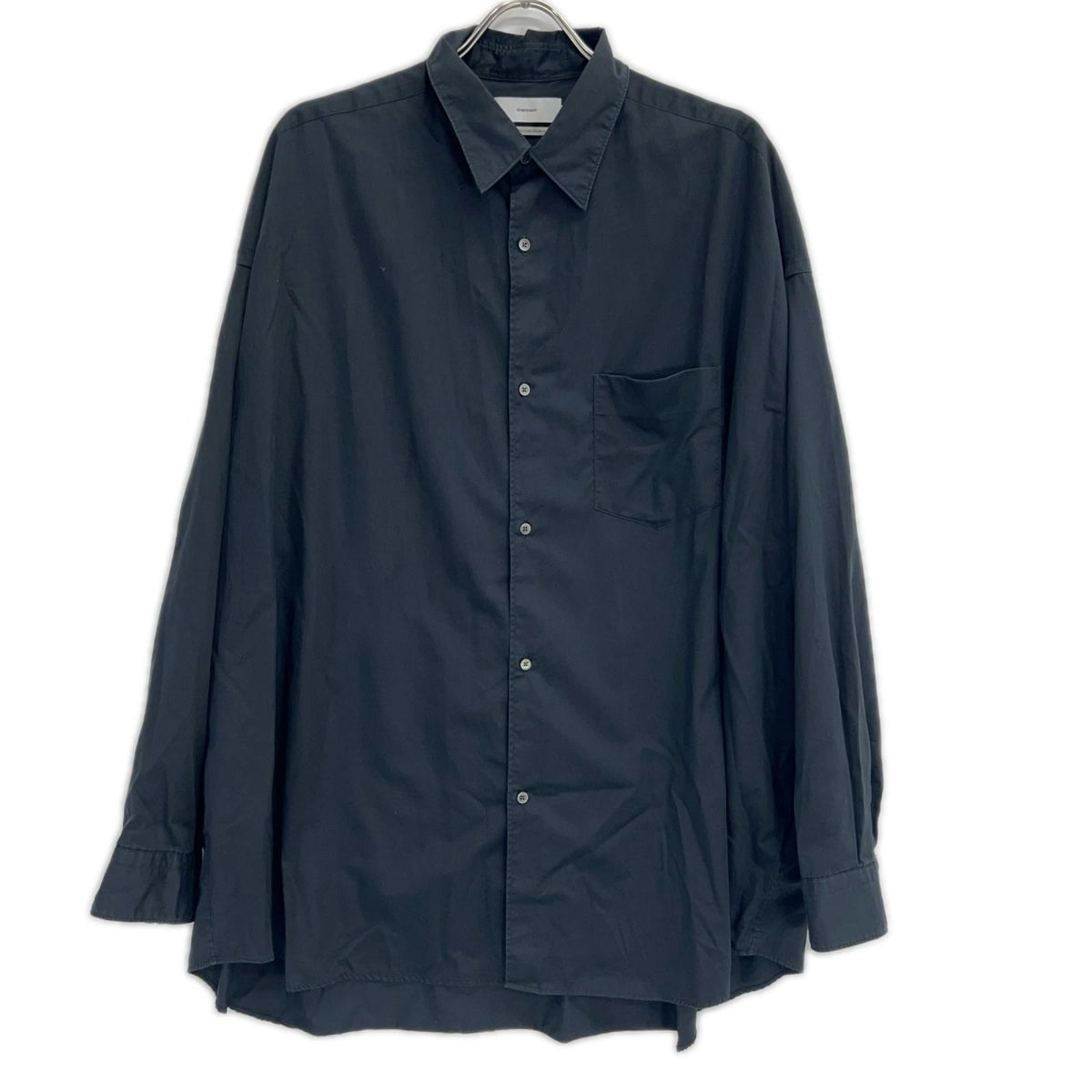 Graphpaper グラフペーパー 24AW GM243-50144 ブラック Silicon Poplin Oversized Regular Collar Shirt/シリコンポプリン オーバーサイズレギュラーカラーシャ トップス