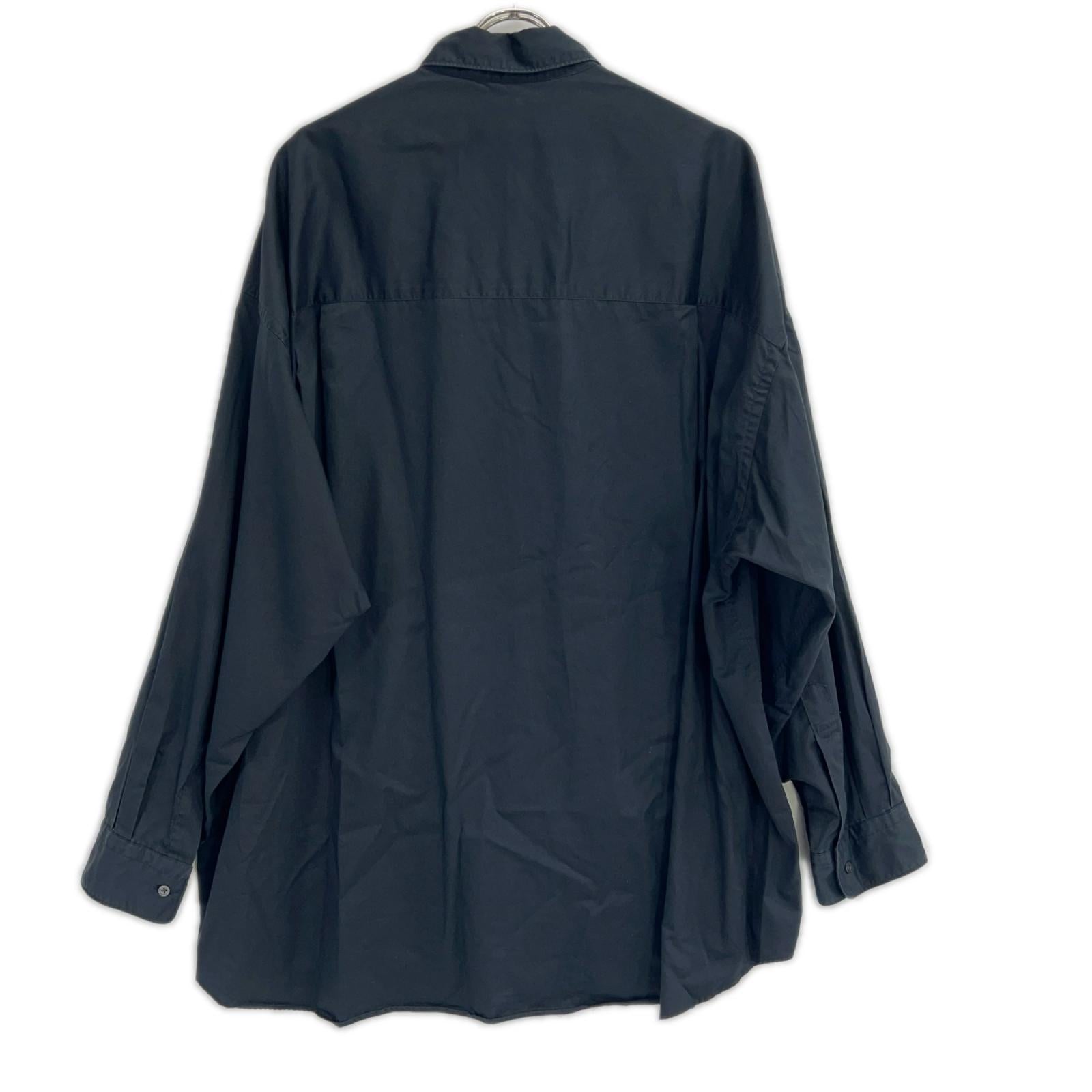 Graphpaper グラフペーパー 24AW GM243-50144 ブラック Silicon Poplin Oversized Regular Collar Shirt/シリコンポプリン オーバーサイズレギュラーカラーシャ トップス