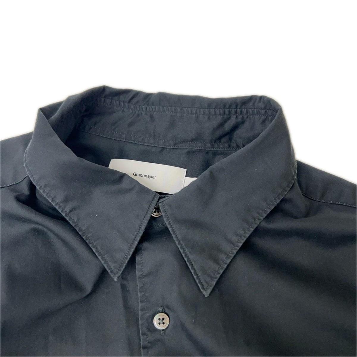 Graphpaper グラフペーパー 24AW GM243-50144 ブラック Silicon Poplin Oversized Regular Collar Shirt/シリコンポプリン オーバーサイズレギュラーカラーシャ トップス