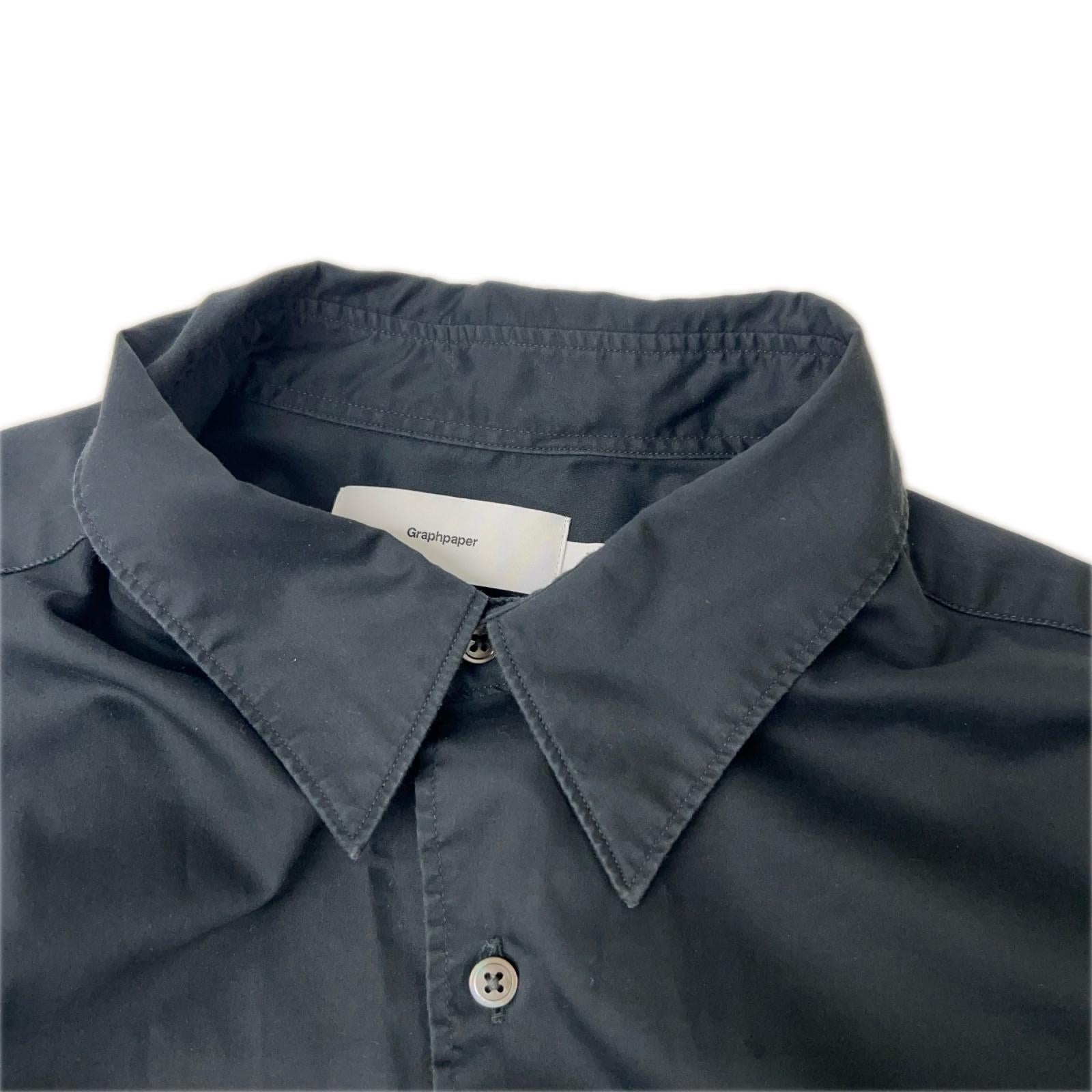 Graphpaper グラフペーパー 24AW GM243-50144 ブラック Silicon Poplin Oversized Regular Collar Shirt/シリコンポプリン オーバーサイズレギュラーカラーシャ トップス