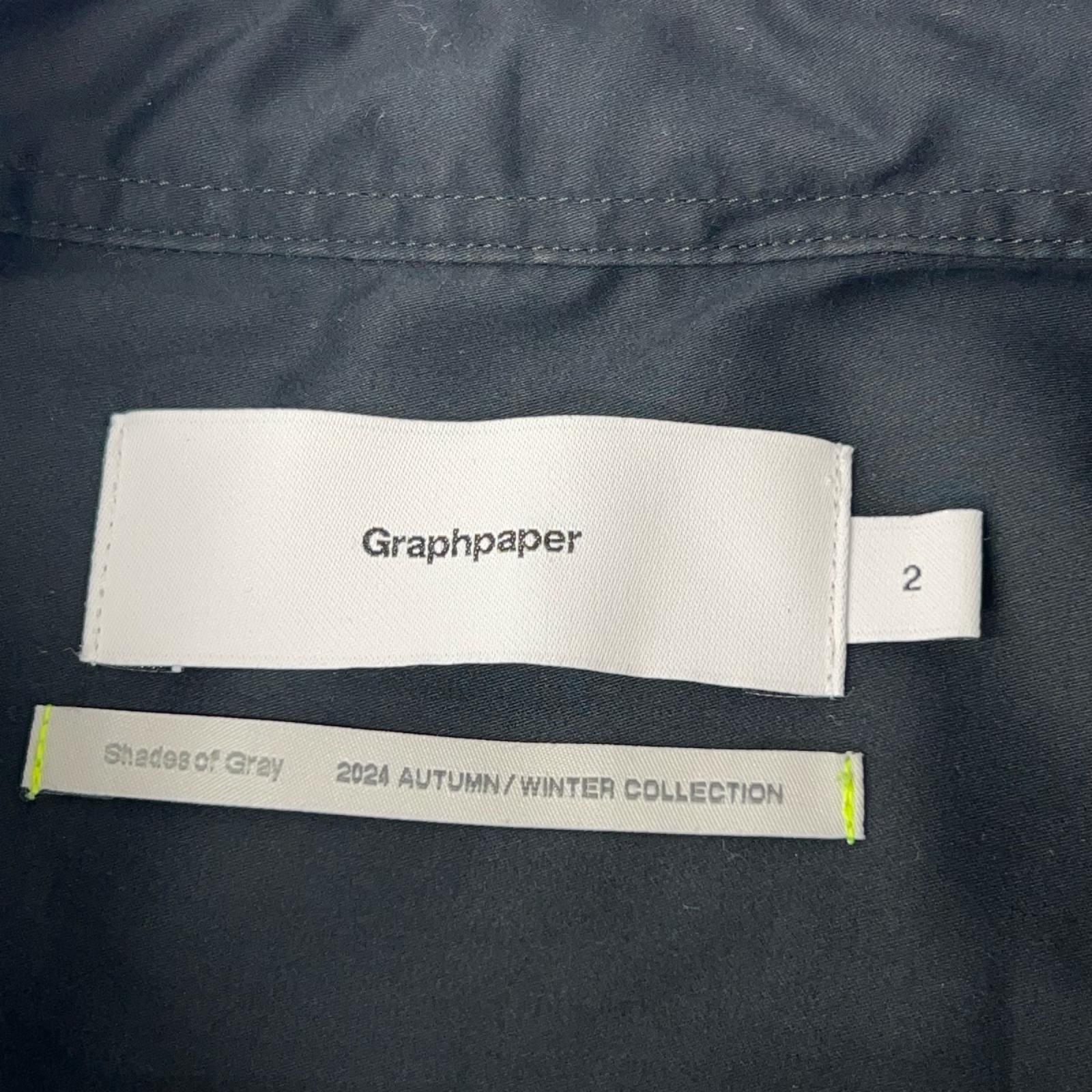 Graphpaper グラフペーパー 24AW GM243-50144 ブラック Silicon Poplin Oversized Regular Collar Shirt/シリコンポプリン オーバーサイズレギュラーカラーシャ トップス