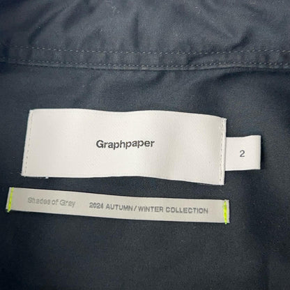 Graphpaper グラフペーパー 24AW GM243-50144 ブラック Silicon Poplin Oversized Regular Collar Shirt/シリコンポプリン オーバーサイズレギュラーカラーシャ トップス