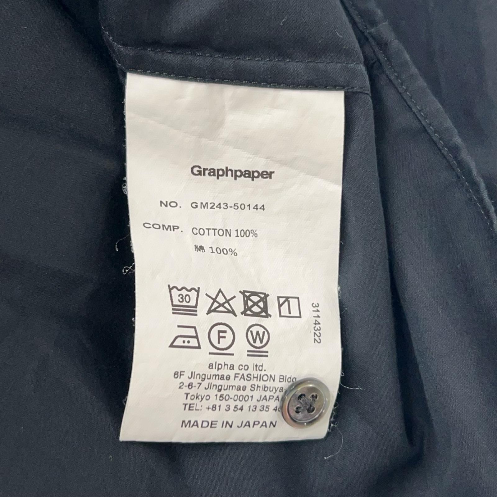Graphpaper グラフペーパー 24AW GM243-50144 ブラック Silicon Poplin Oversized Regular Collar Shirt/シリコンポプリン オーバーサイズレギュラーカラーシャ トップス