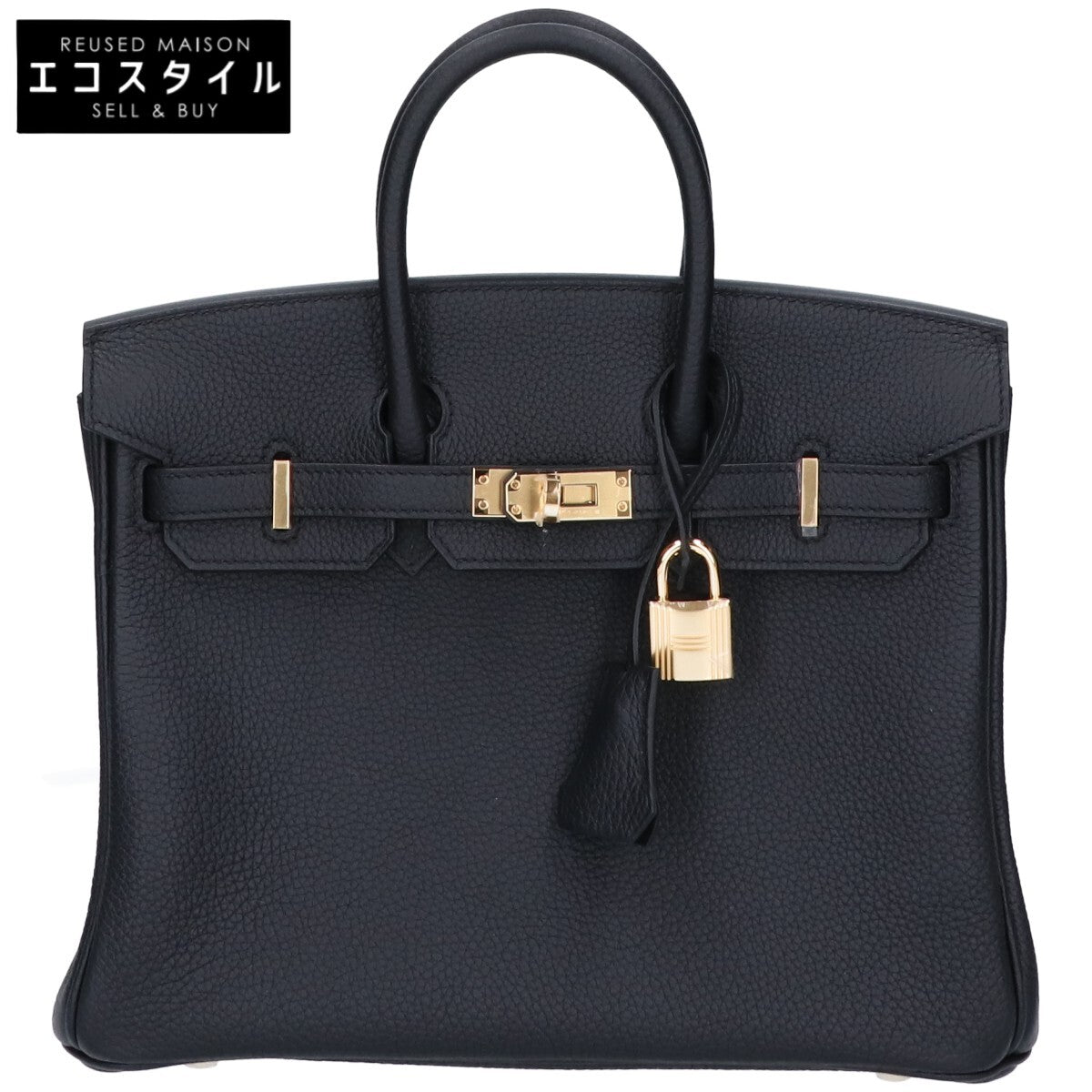 HERMES エルメス G刻印 ノワール ゴールド金具 トゴ バーキン25 ハンドバッグ