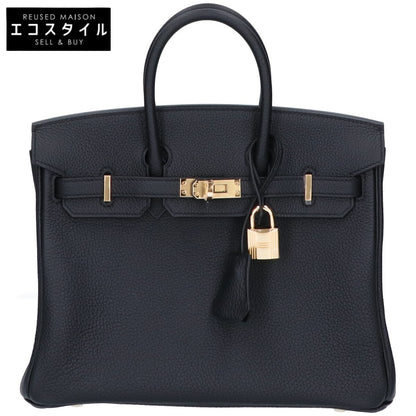 HERMES エルメス G刻印 ノワール ゴールド金具 トゴ バーキン25 ハンドバッグ