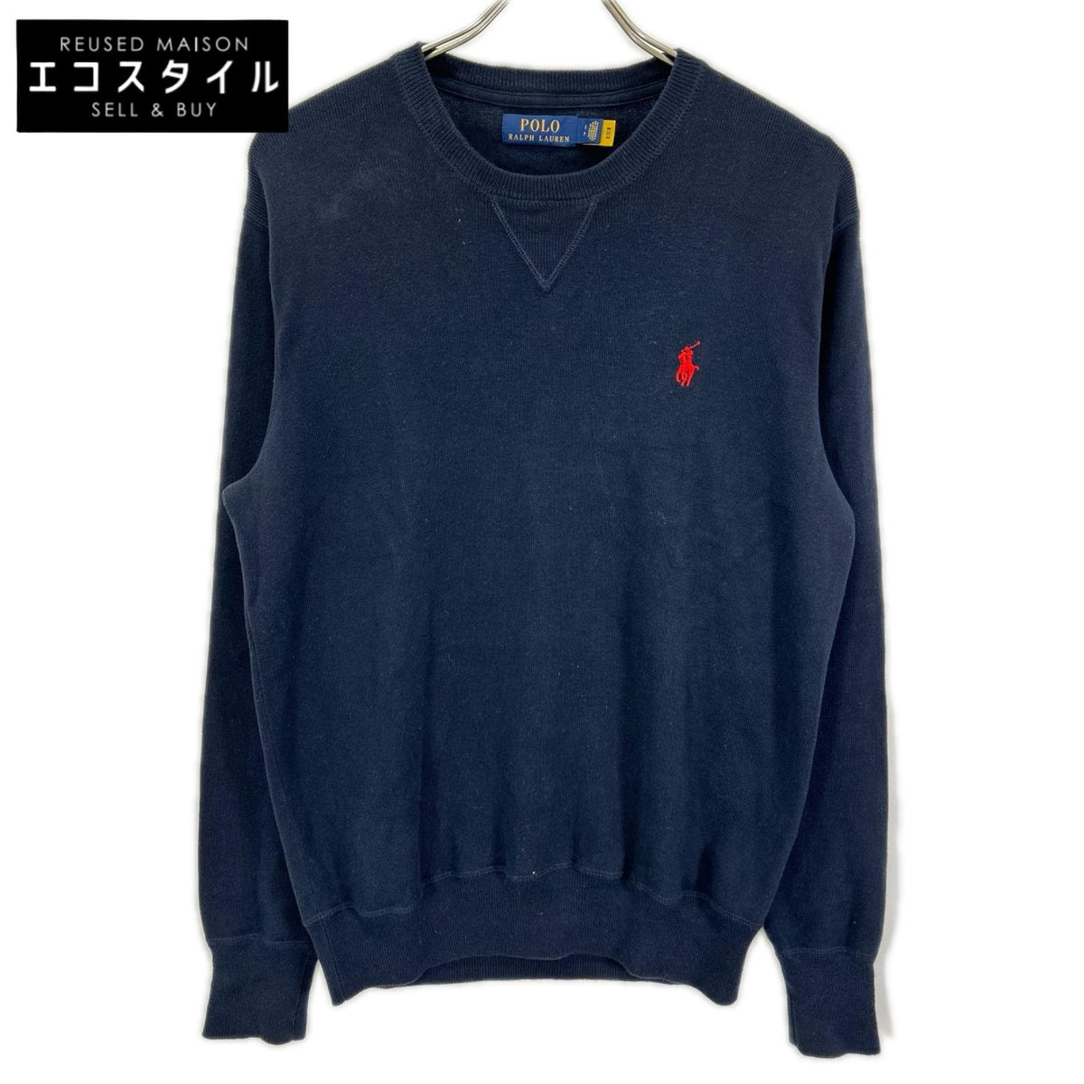 POLObyRalphLauren ポロラルフローレン ネイビー 前V コットン ニットセーター トップス