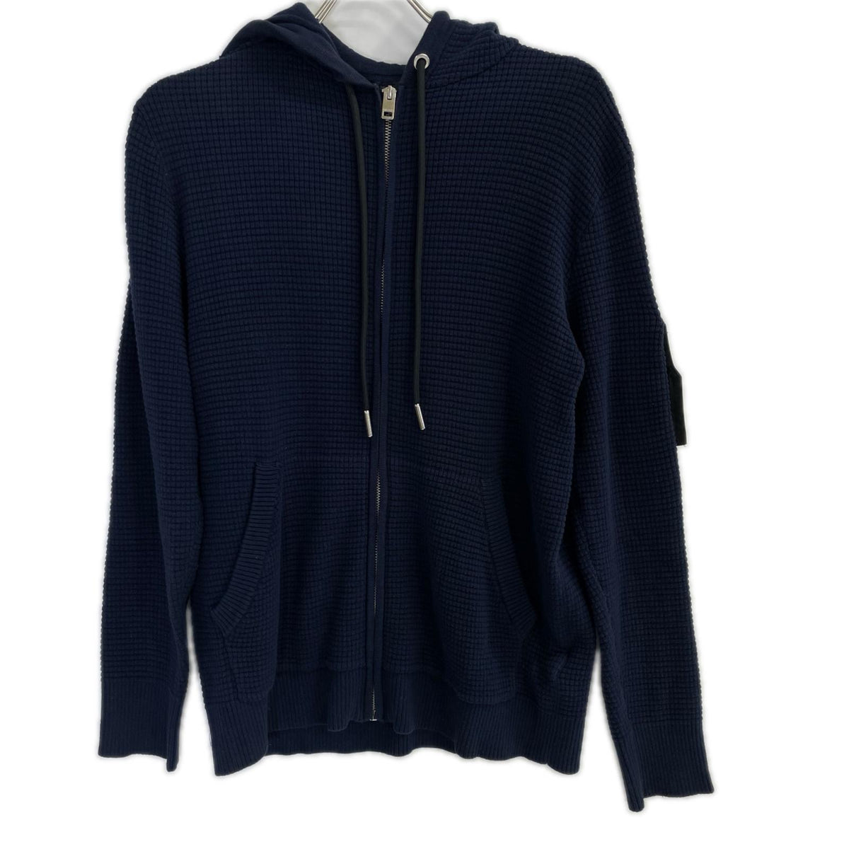 DIESEL ディーゼル ネイビー ワッフル ジップアップパーカー トップス