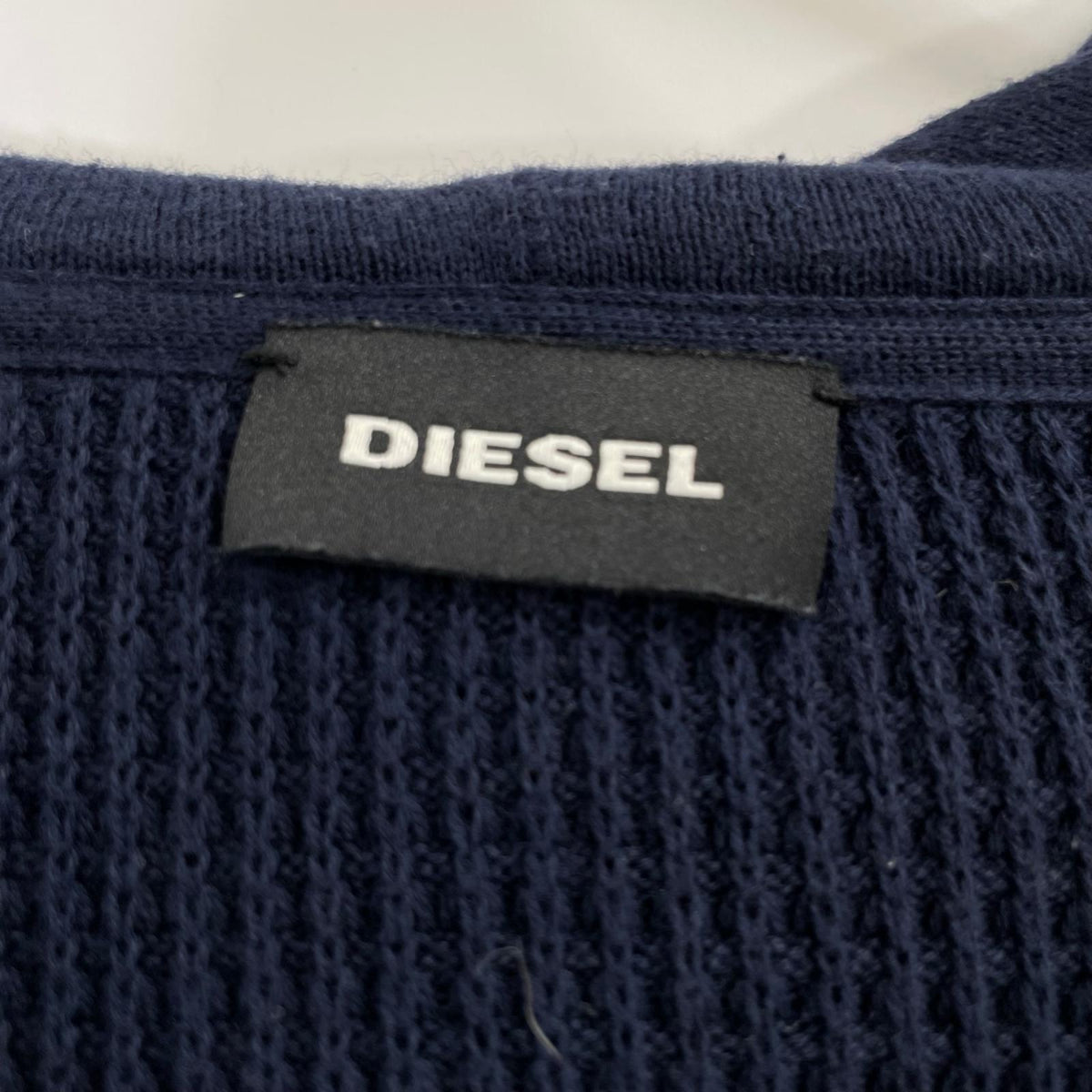 DIESEL ディーゼル ネイビー ワッフル ジップアップパーカー トップス