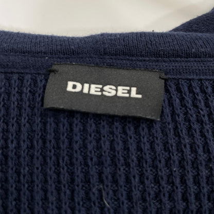 DIESEL ディーゼル ネイビー ワッフル ジップアップパーカー トップス