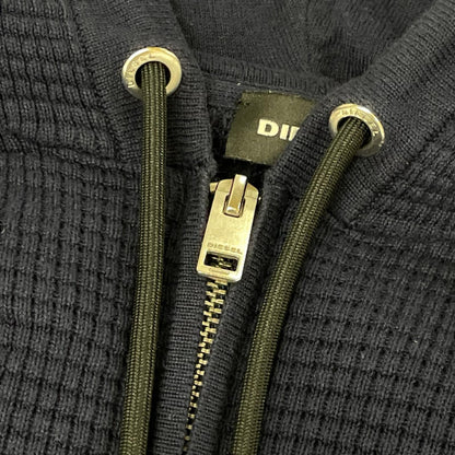 DIESEL ディーゼル ネイビー ワッフル ジップアップパーカー トップス