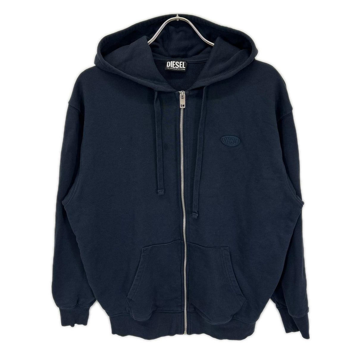 DIESEL ディーゼル コットン 刺繍ロゴ ジップアップパーカー トップス