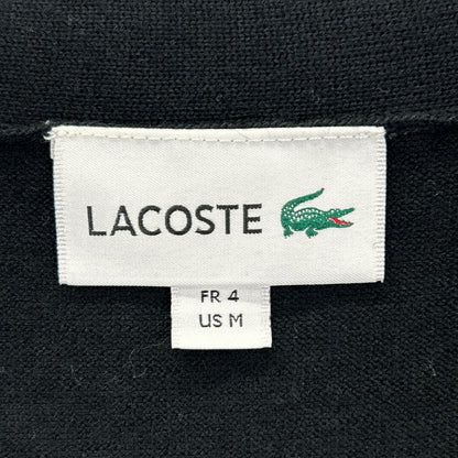Lacoste ラコステ ブラック ウール ワニロゴ ボタンカーディガン トップス