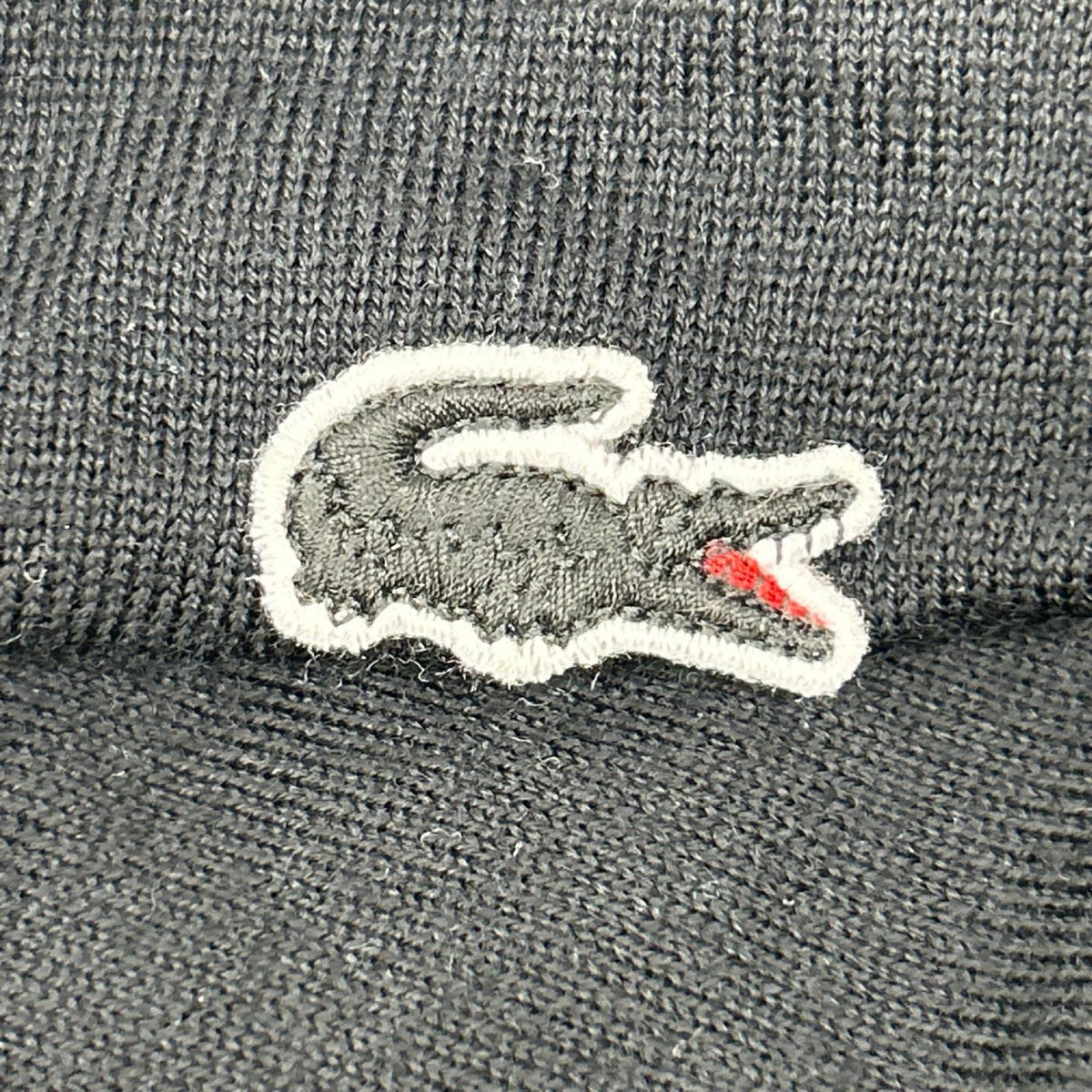 Lacoste ラコステ ブラック ウール ワニロゴ ボタンカーディガン トップス