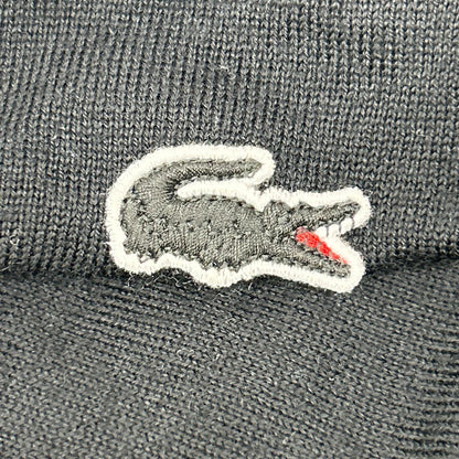 Lacoste ラコステ ブラック ウール ワニロゴ ボタンカーディガン トップス