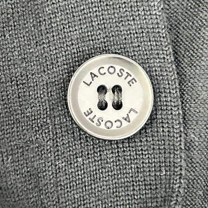 Lacoste ラコステ ブラック ウール ワニロゴ ボタンカーディガン トップス