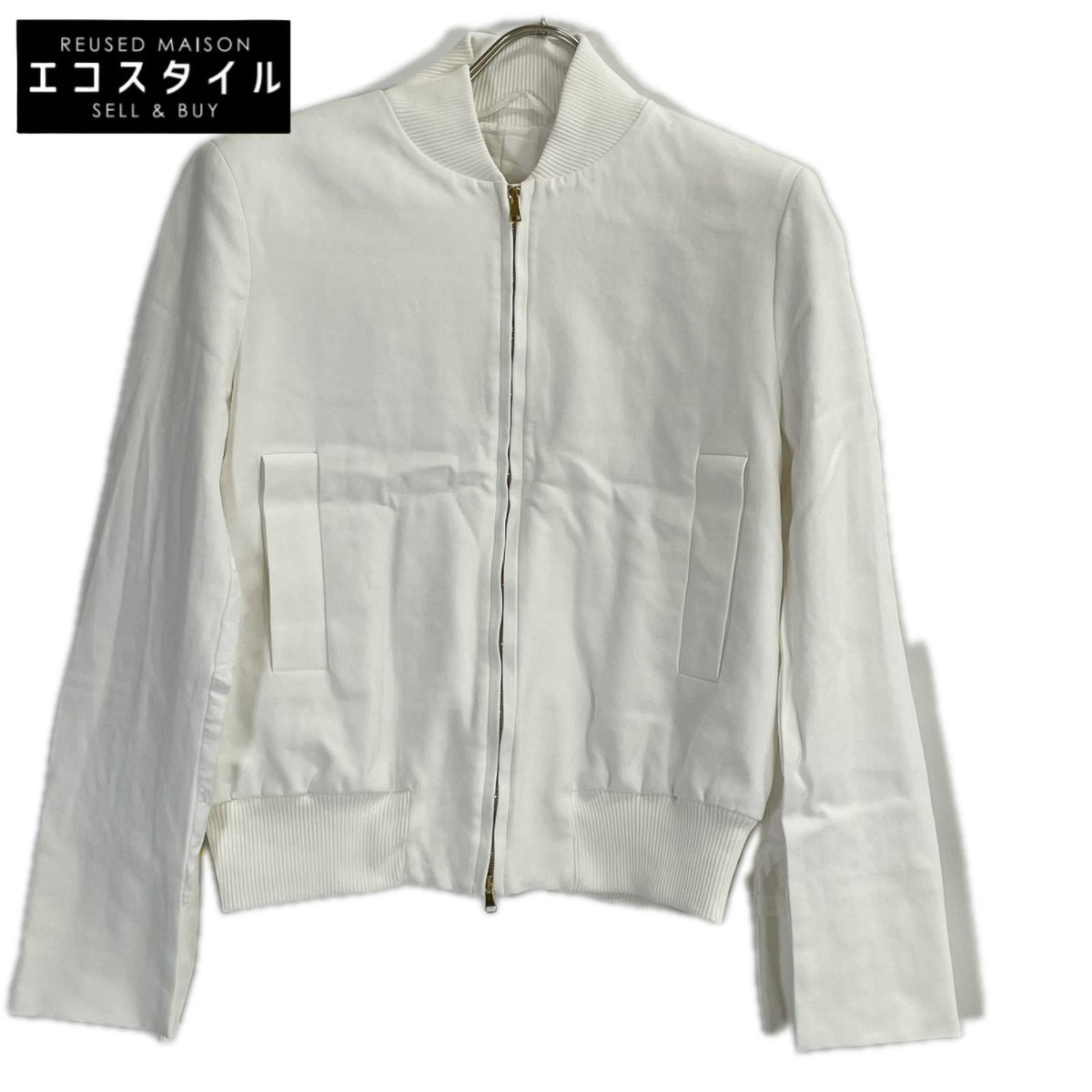 Max Mara マックスマーラ 104131186 20年 ホワイト ノーカラージップアップジャケット ジャケット