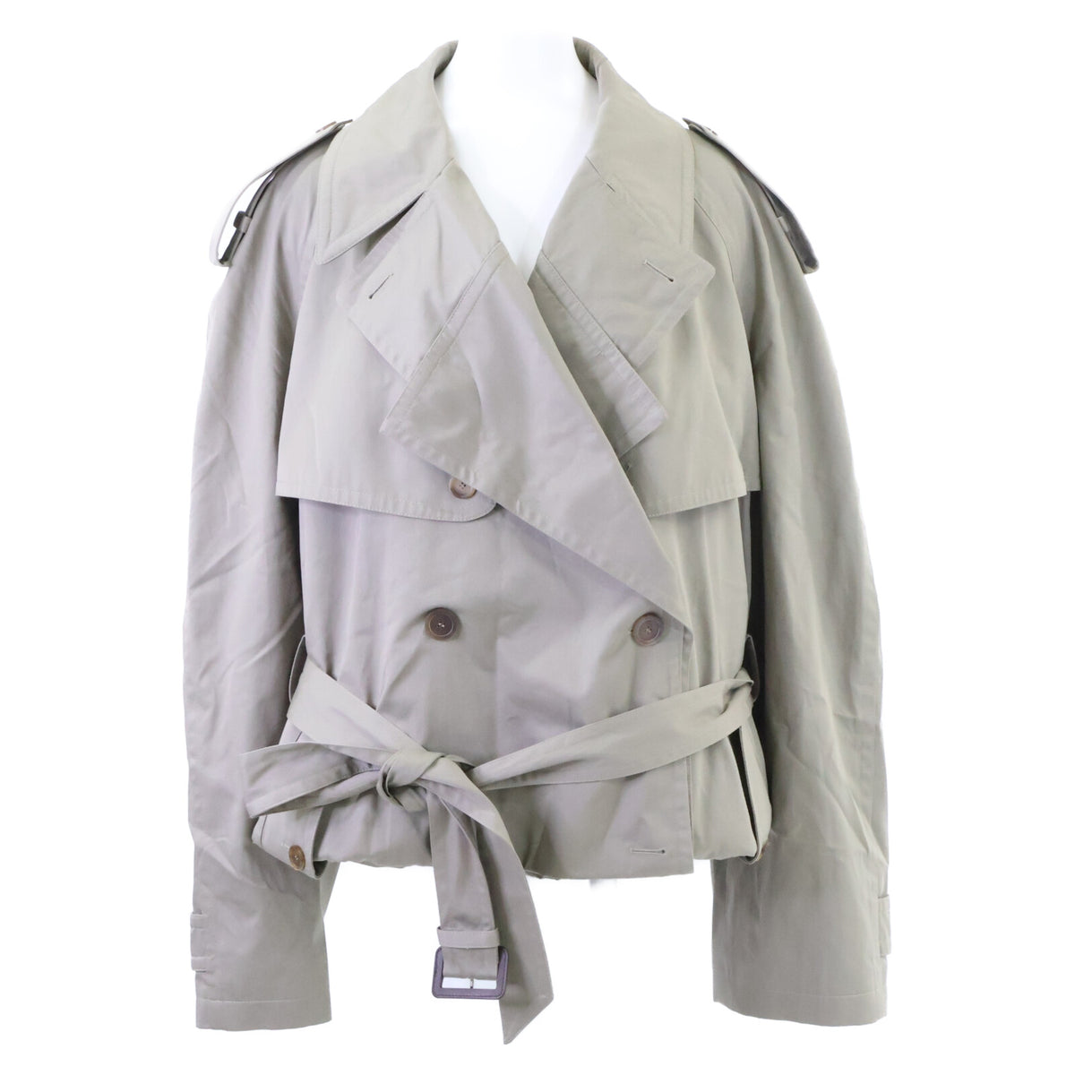 BALENCIAGA バレンシアガ 【新品/国内正規/23年製】751721 フォールデッド オーバーサイズ ベルト ツイル クロップド トレンチ コート