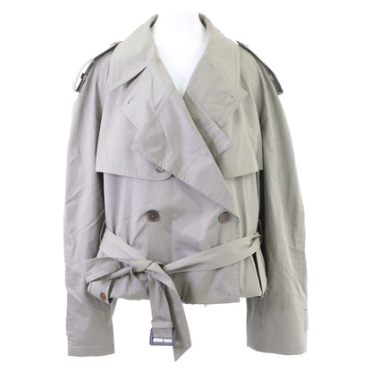 BALENCIAGA バレンシアガ 【新品/国内正規/23年製】751721 フォールデッド オーバーサイズ ベルト ツイル クロップド トレンチ コート