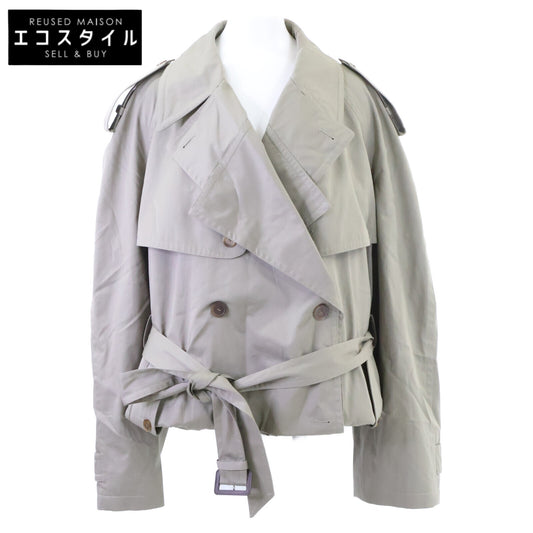BALENCIAGA バレンシアガ 【新品/国内正規/23年製】751721 フォールデッド オーバーサイズ ベルト ツイル クロップド トレンチ コート