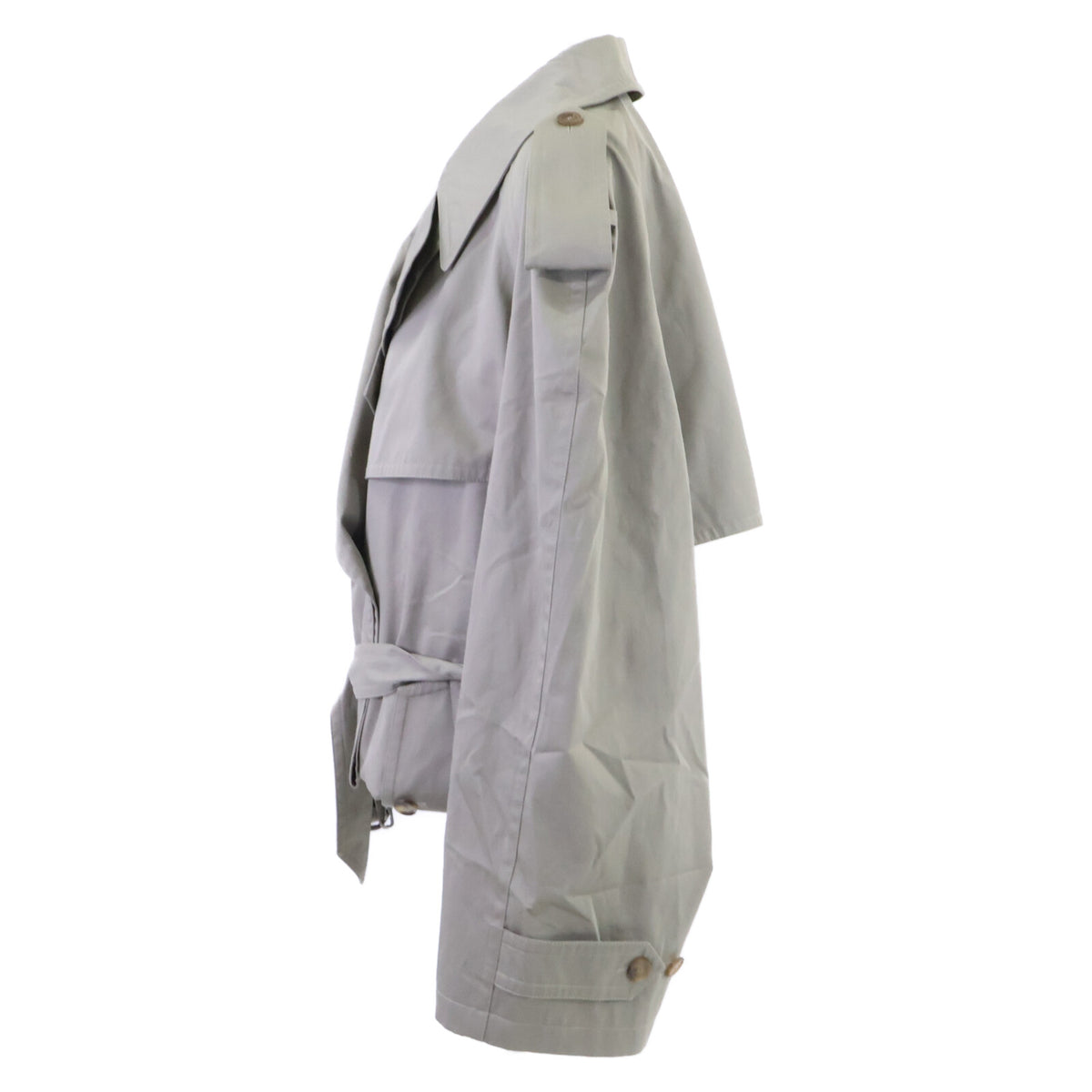 BALENCIAGA バレンシアガ 【新品/国内正規/23年製】751721 フォールデッド オーバーサイズ ベルト ツイル クロップド トレンチ コート