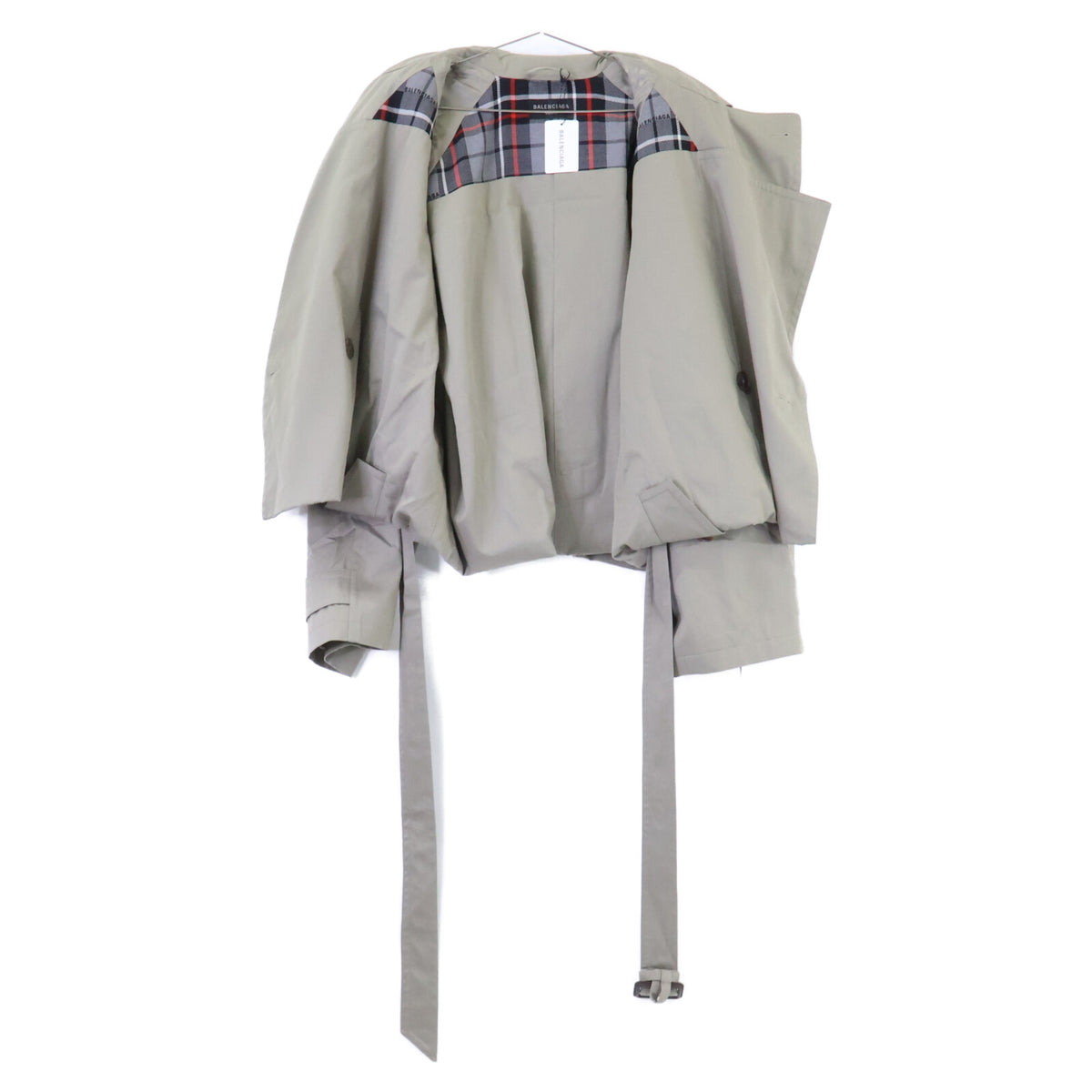 BALENCIAGA バレンシアガ 【新品/国内正規/23年製】751721 フォールデッド オーバーサイズ ベルト ツイル クロップド トレンチ コート