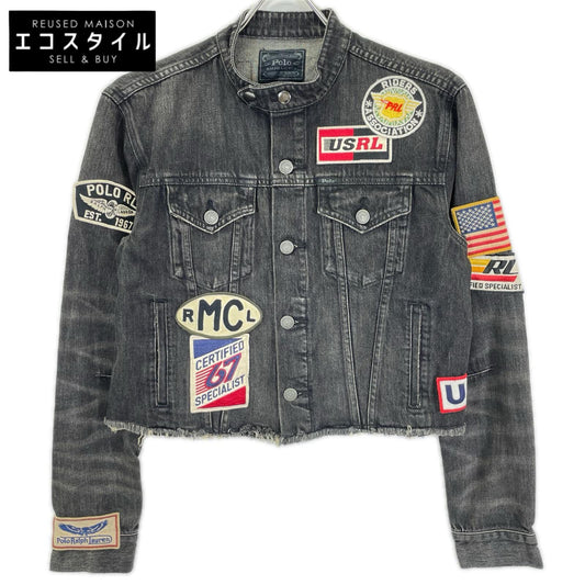Polo by Ralph Lauren Black Patch Denim Racing Jacket Jacket